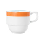 Thumbnail image #1 for Mikasa Hospitality Sunday Brunch 5260342 8.5 oz Orange Ceramic Stackable Mug Case of 36
