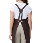 Thumbnail image #2 for Chef Works ABN11-MQT-0 Unisex Bib Apron, 100% Cotton, Brown