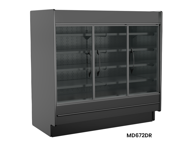 Product image #5 for Fusion® MD672DR High-Profile Self-Service Refrigerated Display Case, 74-1/4 in. W x 37-1/8 in. D x 72-1/2 in. H, 3 Swinging Glass Doors, Remote DX