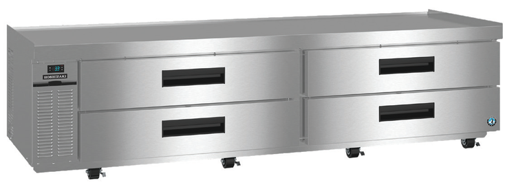Product image #2 for Hoshizaki Steelheart 98-Inch Wide Two-Section Refrigerated Equipment Stand with 4 Drawers