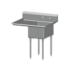 Thumbnail image #1 for SPG International Universal Stainless 1N18-LD24 1-Compartment Stainless Steel Sink with 24" Left Drainboard, 18" x 18" Compartment, 14" Deep