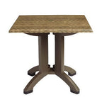 Thumbnail image #1 for Grosfillex Atlanta UT370018 Square Outdoor Restaurant Table, 32" x 32" x 28-2/5"H, Molded Melamine Top, Pedestal Base, Umbrella Hole