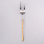 Thumbnail image #1 for Kadra Kitchenware Vikko Dine VF-DF30-IGS Dinner Fork, Brushed Two-Tone Gold & Silver, 18/10 Stainless Steel Case of 12