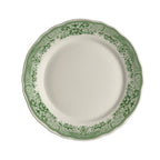 Thumbnail image #1 for Steelite International HL Ivory HL54863925 Round China Plate, 10-5/8", Carolyn Willow Rim Green, Scalloped Edge 1 Dozen