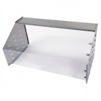 Thumbnail image #1 for Cadco SG-1 Single-Sided Sneeze Guard with Stainless Steel Top Shelf, 46-1/2"W x 24-5/8"D, Stainless Steel & Polycarbonate