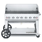 Thumbnail image #1 for Crown Verity Mobile Cooking CV-MCB-48-SIBULK-WGP Mobile LP Gas Charbroiler, 7 Burners, Stainless Steel, 46 x 21 in. Grill Area