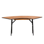 Thumbnail image #1 for Flash Furniture YT-WSFT48-24-SP-GG Folding Crescent Banquet Table, 48" Outside Radius x 24"W x 30-1/4"H
