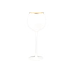 Thumbnail image #1 for Kadra Kitchenware Vikko Decor VD-P17-WH Ball Wine Glass, 17 oz., White with Gold Rim Case of 24