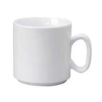 Thumbnail image #1 for Vertex China Rubicon SM-RB-LW 10 oz Super White China Coffee Mug with Handle, Stackable, Polished Foot Case of 3 Dozen