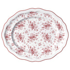 Thumbnail image #1 for Steelite International Folio, Porcelain 62545FP817 Oval Porcelain Platter, 13 x 10.5 x 1 in, Adelina Liliana Maroon 1 Dozen