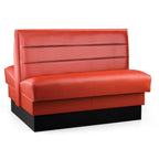 Thumbnail image #1 for JustChair Manufacturing JBD-UHC-36-GR1/COM Double Upholstered Booth, 36"H, Horizontal Channel Back with Lumbar Support