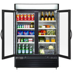 Thumbnail image #2 for Maxximum Maxx Cold MVMR48B 2-Section Glass Door Merchandiser Refrigerator, 48 cu. ft., Black, Bottom-Mounted Self-Contained