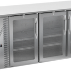 Thumbnail image #1 for Victory Refrigeration VBBN72HC-FG-S Food-Rated Three-Door Glass Back Bar Refrigerator, Stainless Steel, 72"W