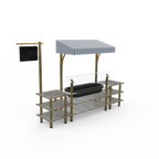 Thumbnail image #1 for Steelite International Mogogo, Modular MGCMLA01GBWF Classic Canopy Cooling Station, 130"W x 29 1/2"D x 96"H