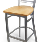 Thumbnail image #1 for ATSMFG ATS AT&S-77SC-BS Ladder Back Barstool, Silver-Chrome Finish, Seat to Be Specified