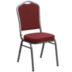 Thumbnail image #1 for Flash Furniture Hercules NG-C01-HTS-2201-SV-GG Stacking Banquet Chair, Burgundy Patterned Upholstery, Crown Seamless Back, 500 lb Capacity
