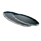 Thumbnail image #1 for Thunder Group Pearl RF2030BW Melamine Oval Platter, 30 x 12 in, Two-Tone, Scallop Edge Case of 8