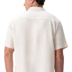 Thumbnail image #2 for Chef Works SBC01-OAT-M Men's Short-Sleeve Camp Shirt, Button Front, Notched Collar, Oatmeal, Medium