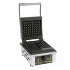 Thumbnail image #1 for Equipex LLC Roller Grill GES20 Commercial Electric Waffle Maker, Single Rectangular Cast Iron Liege-Pattern Grid, Thermostatic Controls