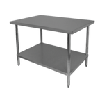 Thumbnail image #1 for GSW USA WT-P2412 Stainless Steel Work Table, 12"W x 24"D x 35"H, 16-Gauge Top, Open Undershelf