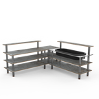Thumbnail image #1 for Steelite Mogogo, Modular MGCMLB01GSXF 3-Tier Modular Cooling Corner Station with Insulated Ice Bin and Stainless Steel Top