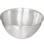 Thumbnail image #1 for Alegacy Foodservice Products 1607A Aluminum Colander, 12 qt, 12-3/4 in Diameter, Handleless Case of 6