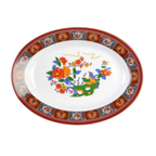 Thumbnail image #1 for Thunder Group Peacock 2112TP Oval Deep Melamine Platter, 16 oz, 12 x 9 in Case of 6 Dozen