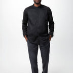 Thumbnail image #1 for Chef Works CBS01-BLK-3XL Black 3XL Tulum Chef Coat, Raglan Long Sleeves, Snap-Front, Thermometer Pocket
