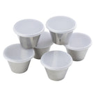 Thumbnail image #1 for TableCraft Products 10773 5 oz Round Angled Stainless Steel Ramekin with Clear Lid Case of 6