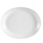 Thumbnail image #1 for CAC China Cambridge CBS-13C Porcelain Oval Platter, 11-1/2 x 9-1/2 x 1-3/8 in, Coupe Rim 1 Dozen