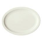 Thumbnail image #1 for Winco Birkhall BPO-13NR-AW Porcelain Oval Platter, 13 x 10-1/8 x 1-1/8 in, Narrow Rim, American White 1 Dozen