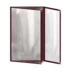 Thumbnail image #1 for Risch Deluxe TETBQ 8.5X14-LEATHERETTE Sewn Leatherette Menu Cover, 8-1/2 x 14 in, 4-Page 8-View Booklet Case of 24
