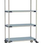 Thumbnail image #1 for Metro MetroMax i MX-1824G-80-M4 4-Tier Mobile Polymer Shelving Unit, 18"D x 24"W x 80"H