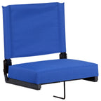 Thumbnail image #1 for Flash Furniture XU-STA-BL-GG Folding Padded Bleacher Seat, Blue Canvas Seat and Back, Aluminum Frame