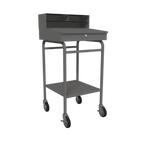 Thumbnail image #3 for Winholt Equipment RDMWN-3 Mobile Stand-Up Receiving Desk with Sloped Lift-Up Writing Top and Below-Top Storage