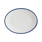Thumbnail image #1 for Global Tableware Collective Bonna, Linea Blue BNLNEMAMOV25OV Oval Porcelain Plate, 9.84 x 7.56 in 1 Dozen