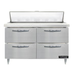 Thumbnail image #1 for Continental Refrigerator Designer Line D48N12-D 48-Inch Two-Section Refrigerated Sandwich Prep Table, 4 Drawers, 12-Pan Top