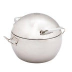 Thumbnail image #1 for Alegacy Foodservice Products Savoir RD1011 Round Stainless Steel Induction Chafing Dish, 11-3/5 qt., Hinged Cover