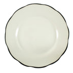 Thumbnail image #1 for Vertex China California CSCB-8 9" Round China Plate, Scalloped Edge, Black Line Case of 2 Dozen