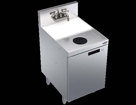 Product image #3 for Krowne Royal Series Freestanding Underbar Dump Sink Unit with Adjustable Cutting Board, Waste Chute, and Faucet, 18" W x 24" D