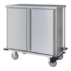 Thumbnail image #1 for Dinex TQ DXPTQC1T2D12 Compact Meal Delivery Cart, 2-Door, 2-Compartment, Stainless Steel, 12-Tray Capacity