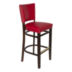 Thumbnail image #1 for JustChair Manufacturing W31330-GR2 Upholstered Flared Back and Seat Bar Stool, German Beech Wood Frame, Footrest