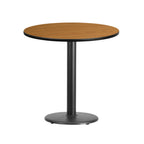 Thumbnail image #1 for Flash Furniture XU-RD-30-NATTB-TR18-GG Round Pedestal Dining Table, 30" Dia. x 31-1/8"H, Natural Laminate MDF Top