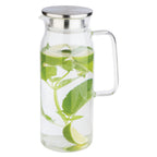 Thumbnail image #1 for Libbey APS Germany - Carafes & Jugs APS 10792 Glass Carafe, 50-3/4 oz, Stainless Steel Lid, Handled, Drip-Free Spout