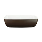 Thumbnail image #2 for G.E.T. Infinity - EGS B264105-WS/CH Rectangular Melamine Bowl, 72 oz., Two-Tone White Speckle and Chocolate, 10-3/8" x 6-1/4" x 3" Case of 3