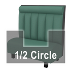 Thumbnail image #1 for ATSMFG ATS AT&S-AHC-K48-6CHHR GR8 Kevin Half Circle Booth, single, 48" x 90" x 48" long x 48" high, 6-channel with Headroll back, removable sinuous