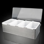 Thumbnail image #2 for New Star Foodservice Inc. 48025 4-Compartment Stainless Steel Condiment Dispenser Case of 12
