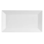 Thumbnail image #1 for CAC China Cambridge CBS-RT51 Porcelain Rectangular Platter, Embossed Rim, 14-1/2" x 8-1/4" x 1", Super White 1 Dozen