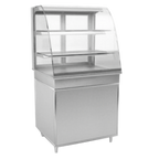 Thumbnail image #1 for RPI Industries Vienna VIHD2-34-R-CV-CC Full-Service Hot Food Display, 31-1/2"W, Curved Glass Front, Ceramic Glass Heating Plate