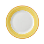 Thumbnail image #1 for G.E.T. Corona, Calypso PA1600902024 Porcelain Plate, 8", Round, Rolled Edge, Orange Edge Dozen Case of 2 Dozen